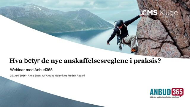 CMS Kluge - Anbud365 webinar